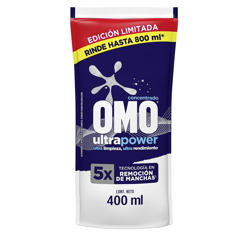 DETERGENTE OMO LIQUIDO ULTRA POWER DOY PACK 400 ML