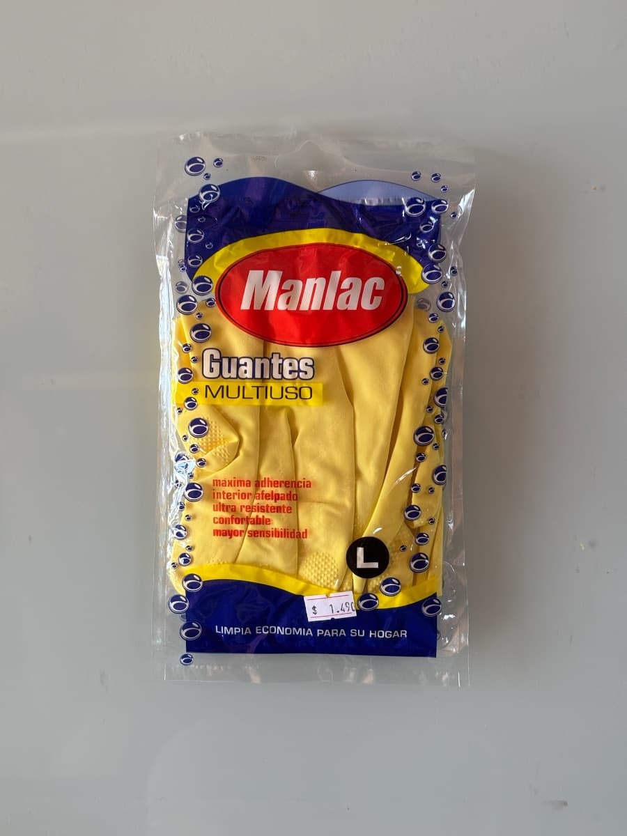 GUANTE AMARILLO MANLAC LATEX T/L