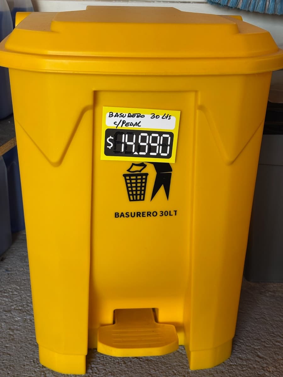BASURERO 30 L AMARILLO c/pedal