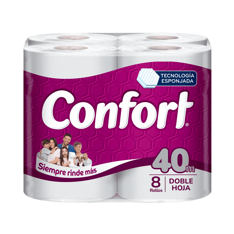 PAPEL HIGIENICO CONFORT 8 UN X 40 MTS