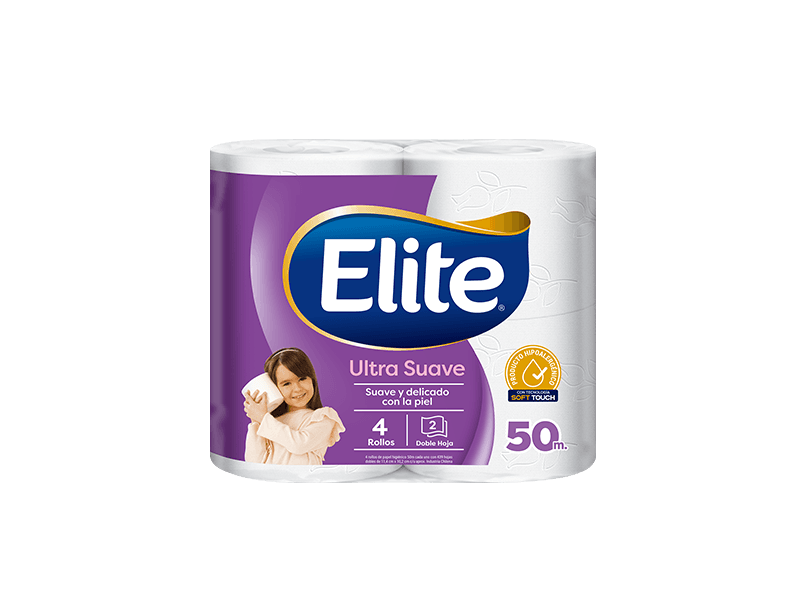 PAPEL HIGIENICO ELITE ULTRA SUAVE 4 UN X 50 MTS
